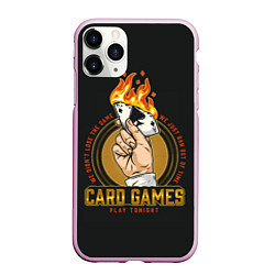 Чехол iPhone 11 Pro матовый CARD GAMES, цвет: 3D-розовый