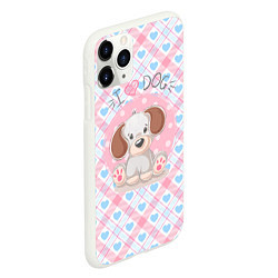 Чехол iPhone 11 Pro матовый I love dog я люблю собак, цвет: 3D-белый — фото 2