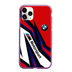 Чехол iPhone 11 Pro матовый БМВ МОТОСПОРТ BMW MOTOSPORT, цвет: 3D-фиолетовый