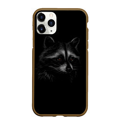 Чехол iPhone 11 Pro матовый Милаха енот, цвет: 3D-коричневый