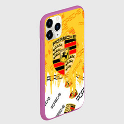 Чехол iPhone 11 Pro матовый Porsche порше паттерн, цвет: 3D-фиолетовый — фото 2