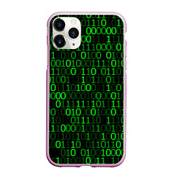 Чехол iPhone 11 Pro матовый Бинарный Код Binary Code, цвет: 3D-розовый