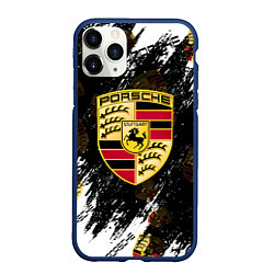 Чехол iPhone 11 Pro матовый Porsche порше sport, цвет: 3D-тёмно-синий