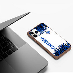 Чехол iPhone 11 Pro матовый Chelsea челси спорт, цвет: 3D-коричневый — фото 2