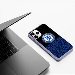 Чехол iPhone 11 Pro матовый Chelsea челси паттерн, цвет: 3D-светло-сиреневый — фото 2