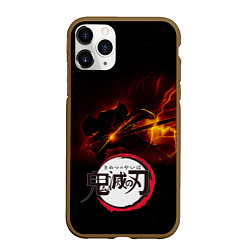 Чехол iPhone 11 Pro матовый Zenitsu Agatsuma Убийца демонов, цвет: 3D-коричневый