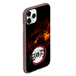 Чехол iPhone 11 Pro матовый Zenitsu Agatsuma Убийца демонов, цвет: 3D-коричневый — фото 2