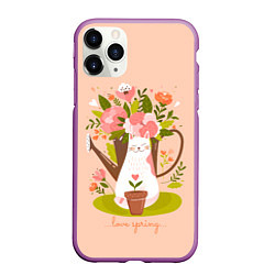 Чехол iPhone 11 Pro матовый Love spring, цвет: 3D-фиолетовый