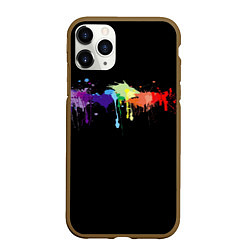 Чехол iPhone 11 Pro матовый RAINBOW BLOTS, цвет: 3D-коричневый