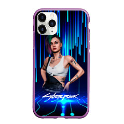 Чехол iPhone 11 Pro матовый Джуди Альварес Judy Cyberpunk 2077, цвет: 3D-фиолетовый