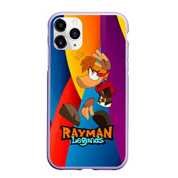 Чехол iPhone 11 Pro матовый Rayman Радужный фон