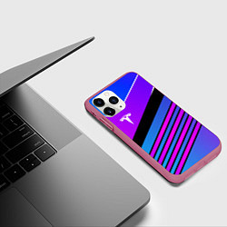 Чехол iPhone 11 Pro матовый TESLA - NEON STYLE ТЕСЛА НЕОН, цвет: 3D-малиновый — фото 2