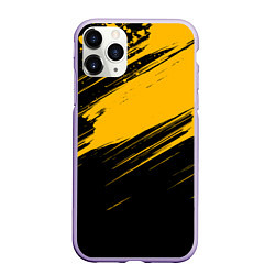 Чехол iPhone 11 Pro матовый Black and yellow grunge