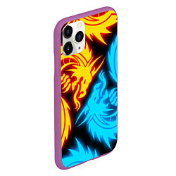 Чехол iPhone 11 Pro матовый НЕОНОВЫЕ ДРАКОНЫ NEON DRAGONS, цвет: 3D-фиолетовый — фото 2