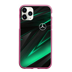 Чехол iPhone 11 Pro матовый MERCEDES-BENZ AMG NEON STRIPES PETRONAS, цвет: 3D-малиновый