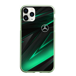 Чехол iPhone 11 Pro матовый MERCEDES-BENZ AMG NEON STRIPES PETRONAS, цвет: 3D-салатовый