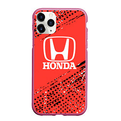 Чехол iPhone 11 Pro матовый HONDA хонда sport, цвет: 3D-малиновый