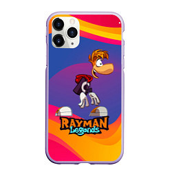 Чехол iPhone 11 Pro матовый Rayman абстрактные волны, цвет: 3D-светло-сиреневый