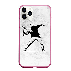 Чехол iPhone 11 Pro матовый BANKSY БУНТ RIOT БЭНКСИ