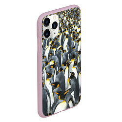 Чехол iPhone 11 Pro матовый Пингвины Penguins, цвет: 3D-розовый — фото 2