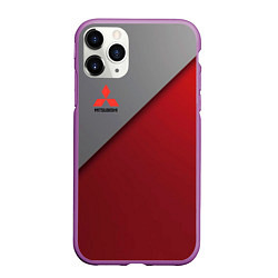 Чехол iPhone 11 Pro матовый Mitsubishi Texture, цвет: 3D-фиолетовый