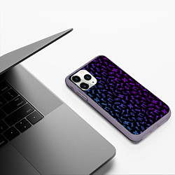 Чехол iPhone 11 Pro матовый Рунический алфавит Neon pattern, цвет: 3D-серый — фото 2
