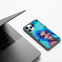 Чехол iPhone 11 Pro матовый БЕЗУМНАЯ ДЖИНКС CRAZY JINX, цвет: 3D-темно-зеленый — фото 2