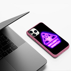 Чехол iPhone 11 Pro матовый Five Nights at Freddys: Security Breach логотип, цвет: 3D-малиновый — фото 2