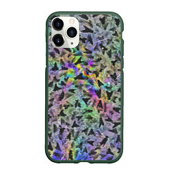 Чехол iPhone 11 Pro матовый Психоделические мухи, цвет: 3D-темно-зеленый