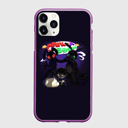 Чехол iPhone 11 Pro матовый FNAF Security Breach персонажи, цвет: 3D-фиолетовый