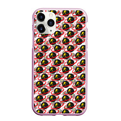Чехол iPhone 11 Pro матовый БИАТЛОН ЛОГО ПАТТЕРН, цвет: 3D-розовый