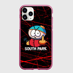 Чехол iPhone 11 Pro матовый Мультфильм Южный парк Эрик South Park, цвет: 3D-малиновый