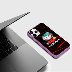Чехол iPhone 11 Pro матовый Мультфильм Южный парк Эрик South Park, цвет: 3D-фиолетовый — фото 2