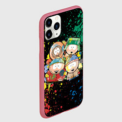 Чехол iPhone 11 Pro матовый Мультфильм Южный парк персонажи South Park, цвет: 3D-малиновый — фото 2