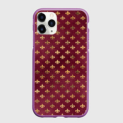 Чехол iPhone 11 Pro матовый Классические узоры classic, цвет: 3D-фиолетовый