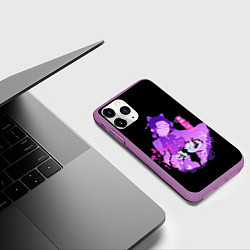 Чехол iPhone 11 Pro матовый Шинобу Кочо силуэт Клинок рассекающего демонов, цвет: 3D-фиолетовый — фото 2