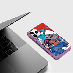 Чехол iPhone 11 Pro матовый ДЫХАНИЕ ВОДЫ ВТОРОЙ СТИЛЬ, цвет: 3D-фиолетовый — фото 2