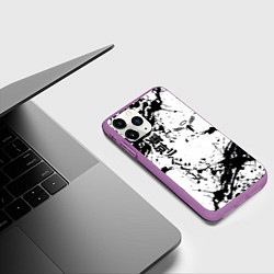 Чехол iPhone 11 Pro матовый Токийские мстители Tokyo Revengers logo краска, цвет: 3D-фиолетовый — фото 2