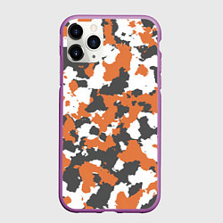 Чехол iPhone 11 Pro матовый Orange Camo