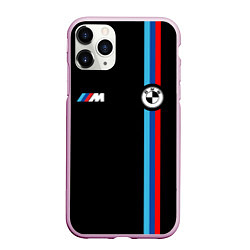 Чехол iPhone 11 Pro матовый БМВ 3 STRIPE BMW, цвет: 3D-розовый