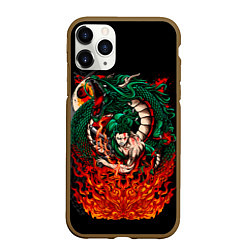 Чехол iPhone 11 Pro матовый Зоро Ророноа Самурай One piece Ван пис, цвет: 3D-коричневый