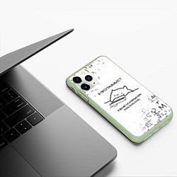 Чехол iPhone 11 Pro матовый КОТ ПРОГРАММИСТ, цвет: 3D-салатовый — фото 2