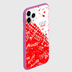 Чехол iPhone 11 Pro матовый АУДИ Autosport брызги Паттерн, цвет: 3D-фиолетовый — фото 2