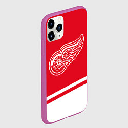 Чехол iPhone 11 Pro матовый Detroit Red Wings, Детройт Ред Уингз Диагональные, цвет: 3D-фиолетовый — фото 2