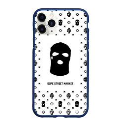 Чехол iPhone 11 Pro матовый Узор White Ski Mask Dope Street Market, цвет: 3D-тёмно-синий