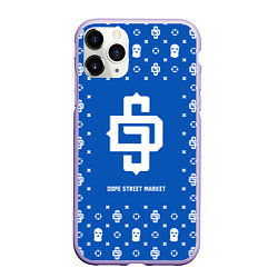 Чехол iPhone 11 Pro матовый Узор Blue Dope Street Market, цвет: 3D-светло-сиреневый