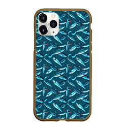 Чехол iPhone 11 Pro матовый Воблеры рыбки, цвет: 3D-коричневый