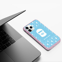 Чехол iPhone 11 Pro матовый Узор Sky Blue Dope Ski Mask Dope Street Market, цвет: 3D-розовый — фото 2