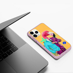 Чехол iPhone 11 Pro матовый Деловой фламинго, цвет: 3D-розовый — фото 2