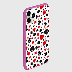Чехол iPhone 11 Pro матовый Картёжные Масти, цвет: 3D-фиолетовый — фото 2